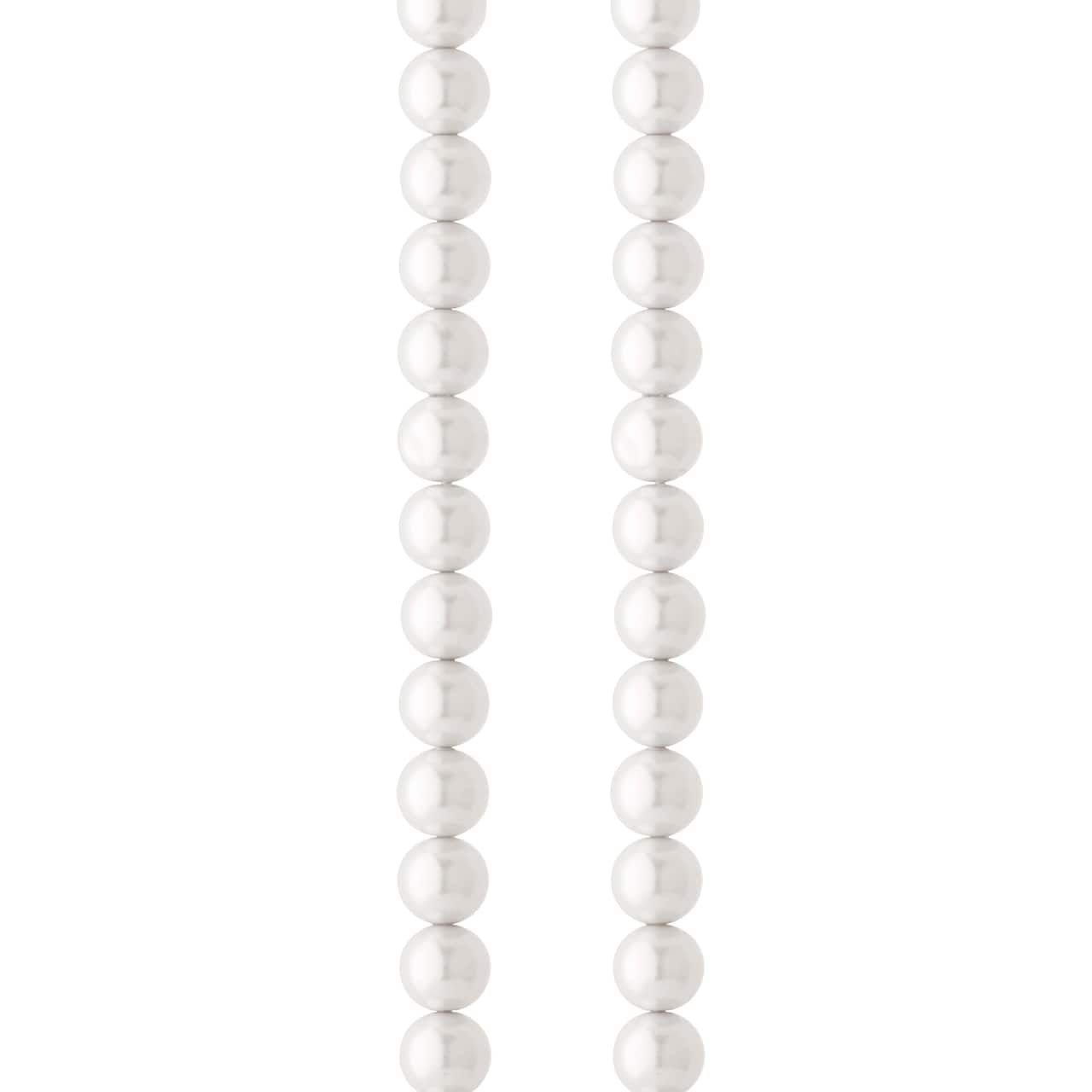 12 Pack: White Pearl Round Beads, 8mm by Bead Landing™